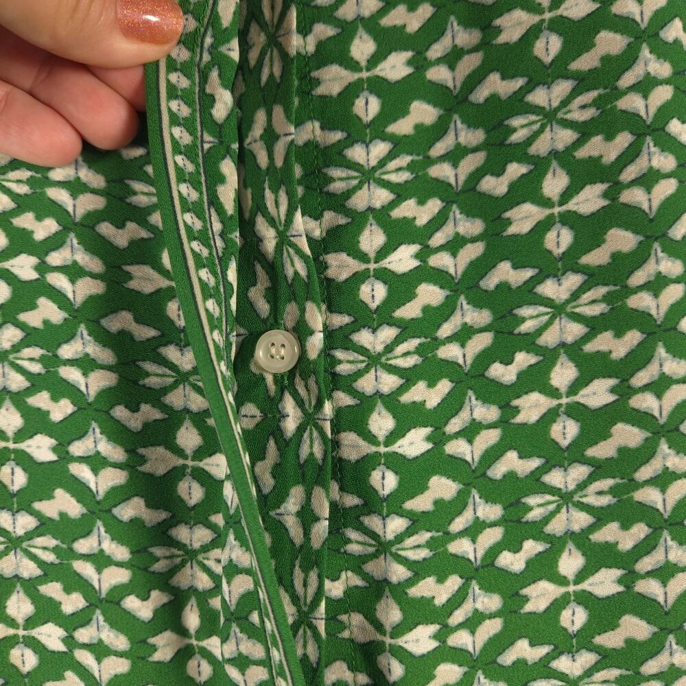 Max Studio Tiered Dress Femme 1X Green Flutter Sleeve Cottagecore Boho Casual - Picture 5 of 11